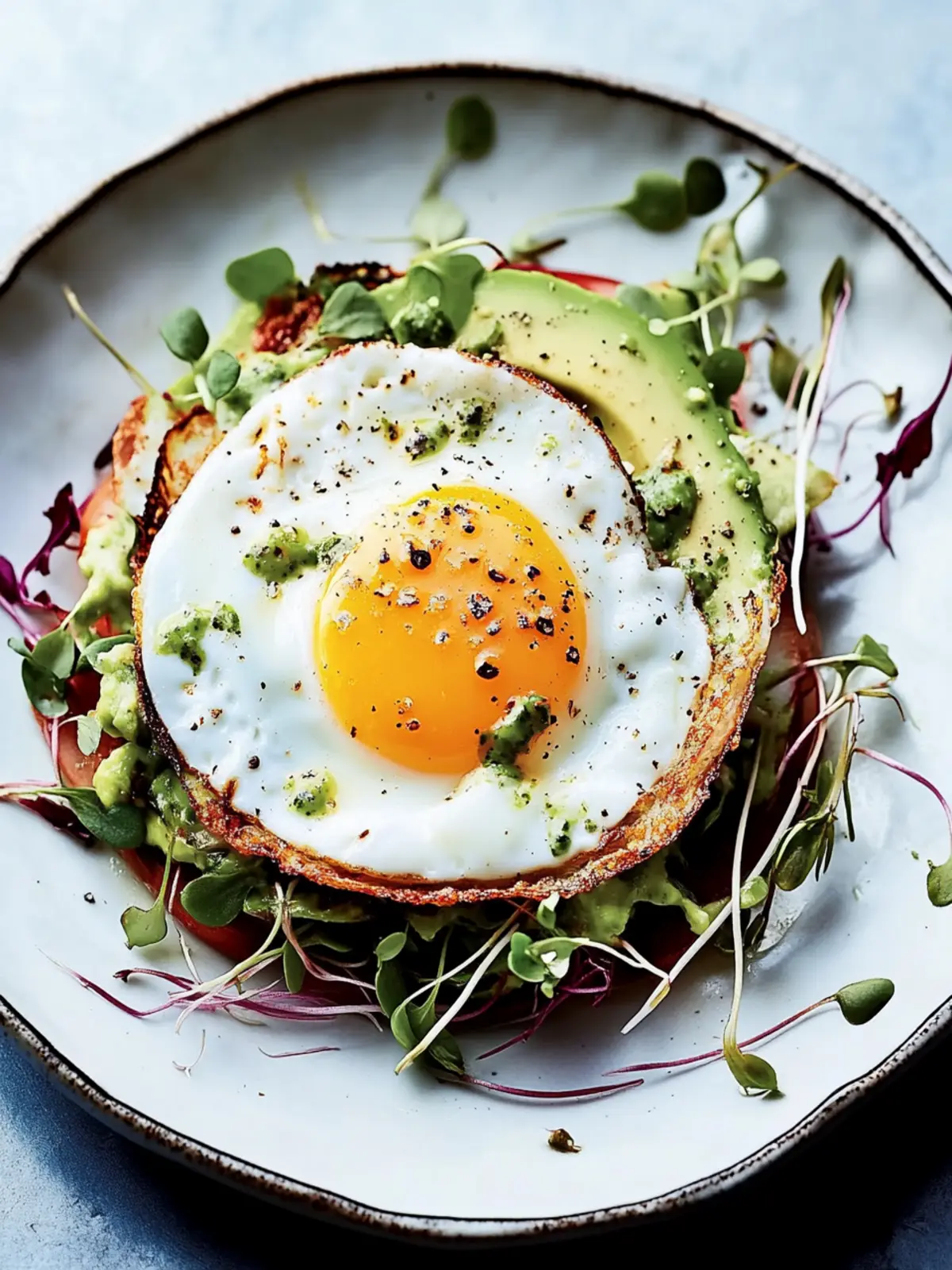 Chile-and-Olive-Oil-Fried Egg with Avocado and Sprouts Bliss 3 Chile-and-Olive-Oil-Fried Egg With Avocado and Sprouts