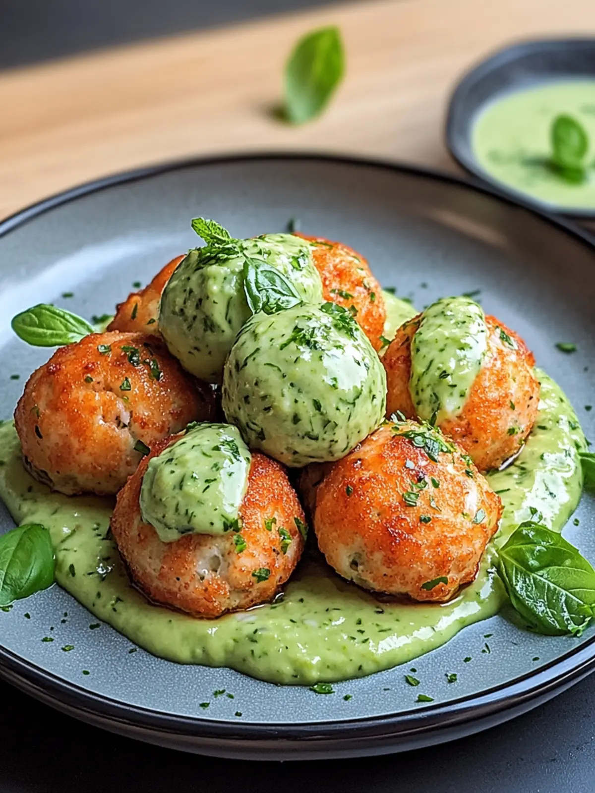 Savory Salmon Balls with Creamy Avocado Sauce Delight 2 Salmon Balls with Creamy Avocado Sauce