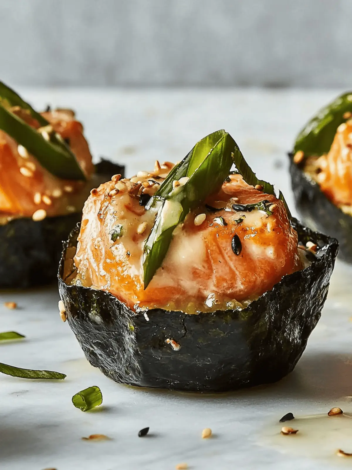Baked Salmon Sushi Cups: Easy, Delicious Twist on Sushi Delight 3 Baked Salmon Sushi Cups