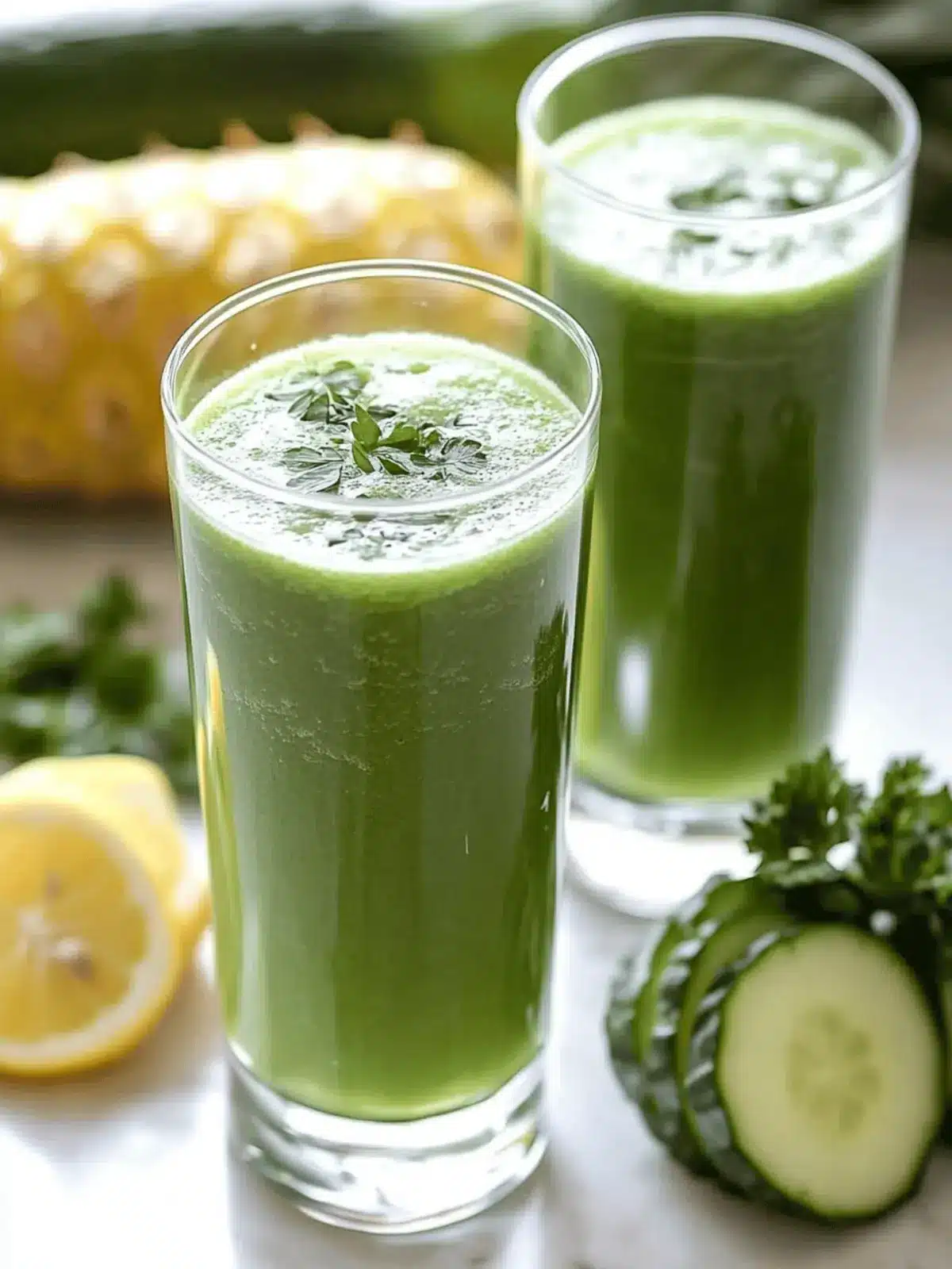Refreshing Cucumber, Parsley, Pineapple and Lemon Smoothie Delight 3 Cucumber, Parsley, Pineapple and Lemon Smoothie