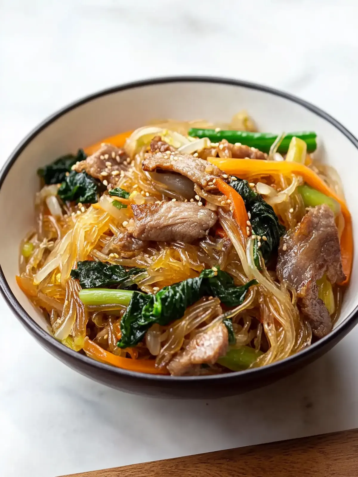 Delicious Japchae: Korean Glass Noodles for Lunar New Year Joy 2 Japchae (Korean Glass Noodles With Pork and Vegetables)-Lucky potluck recipes Lunar New Year