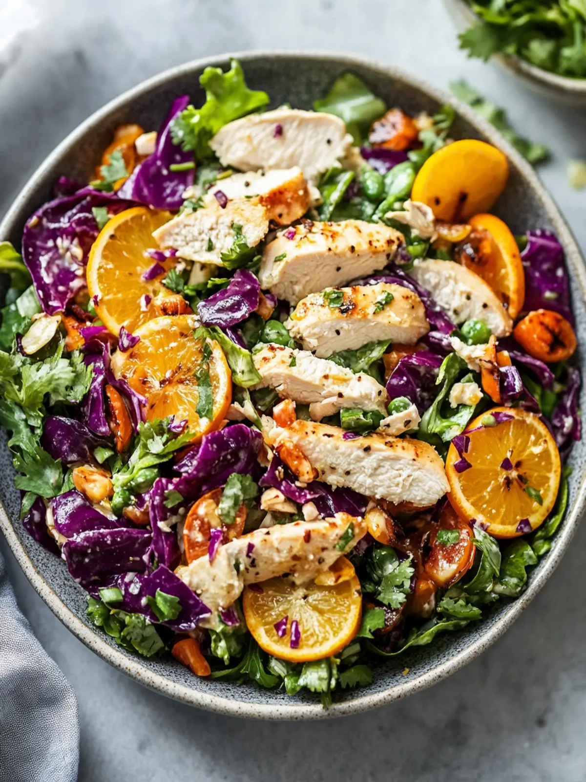 Zesty Chicken Salad with Crunchy Cabbage and Citrus Bliss Delight 3 Chicken Salad with Crunchy Cabbage and Citrus Bliss