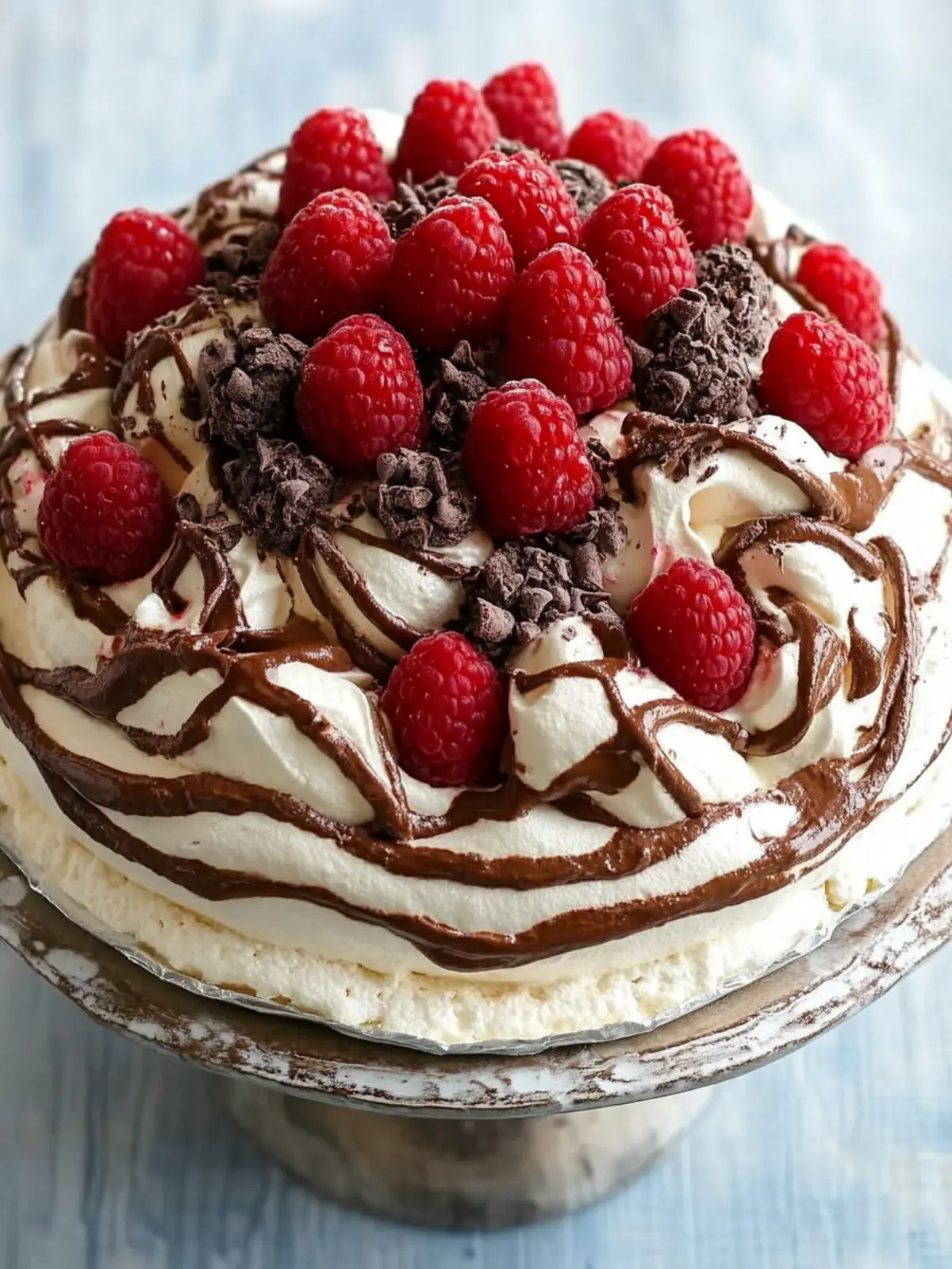 Raspberry and Chocolate Swirl Pavlova That's a Showstopper! 3 Raspberry and Chocolate Swirl Pavlova