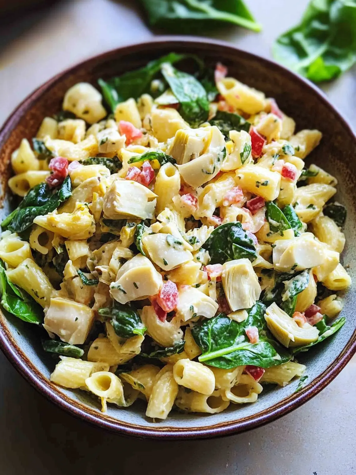 Spinach Artichoke Pasta Salad That Dances with Flavor 4 Spinach Artichoke Pasta Salad