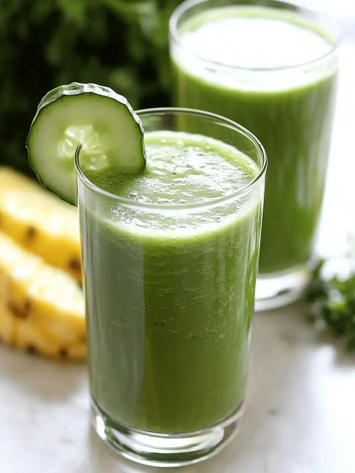 Refreshing Cucumber, Parsley, Pineapple and Lemon Smoothie Delight 2 Cucumber, Parsley, Pineapple and Lemon Smoothie