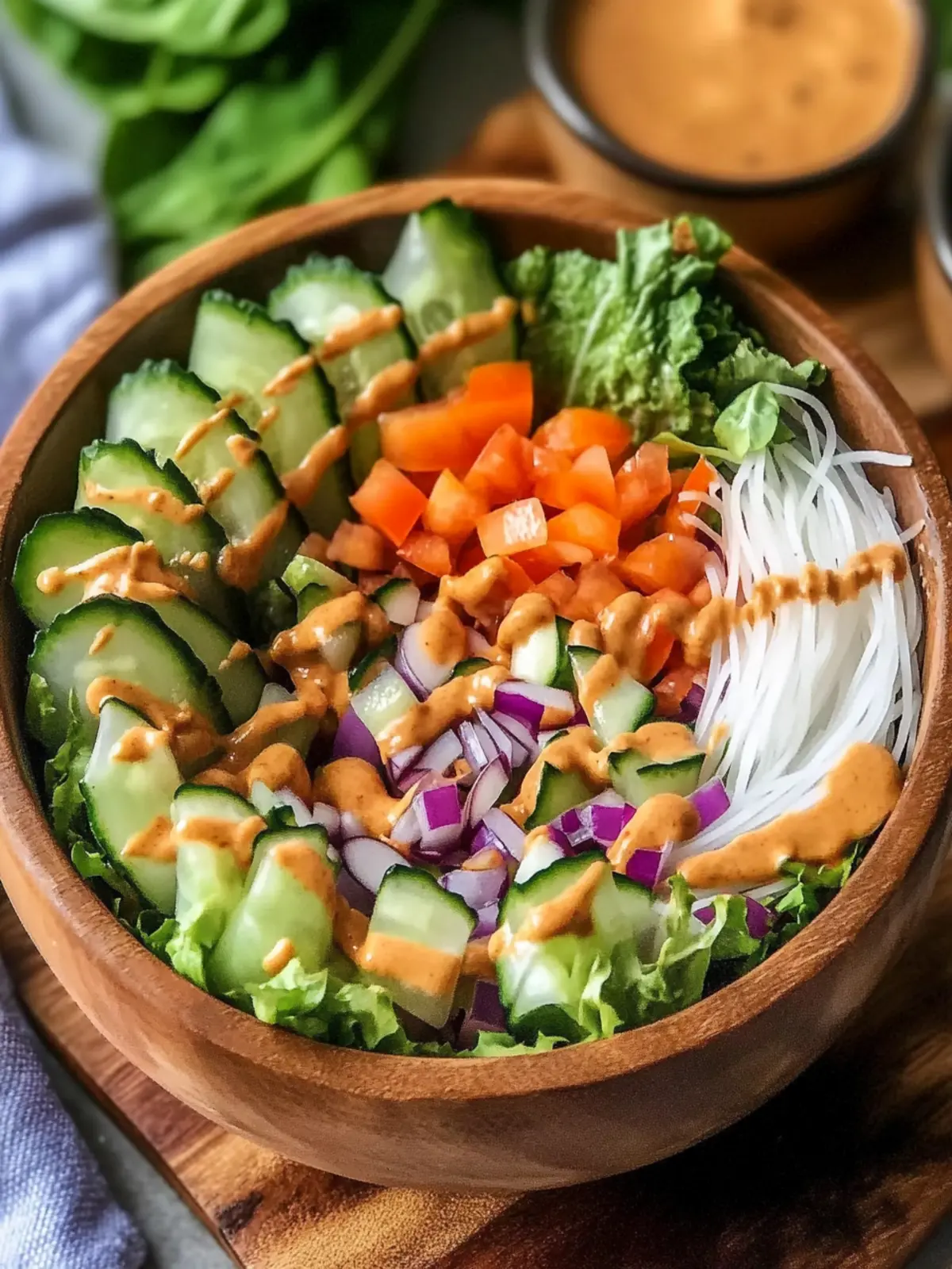 Delicious Spring Roll Salad with Peanut Sauce You ll Love 2 Spring Roll Salad with Peanut Sauce