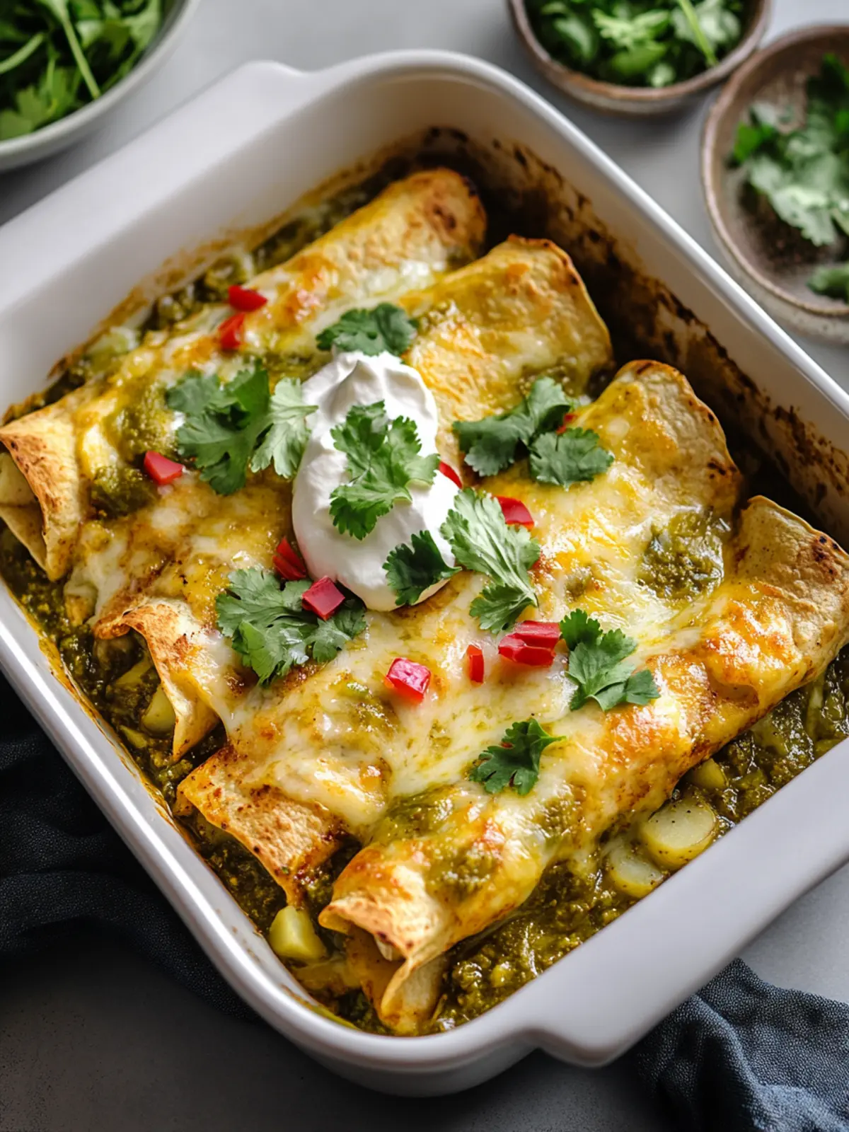 Easy Plant-Based Potato Green Chili Enchiladas for Quick Cozy Dinners 4 Easy Plant-based Potato Green Chili Enchiladas For Busy Nights