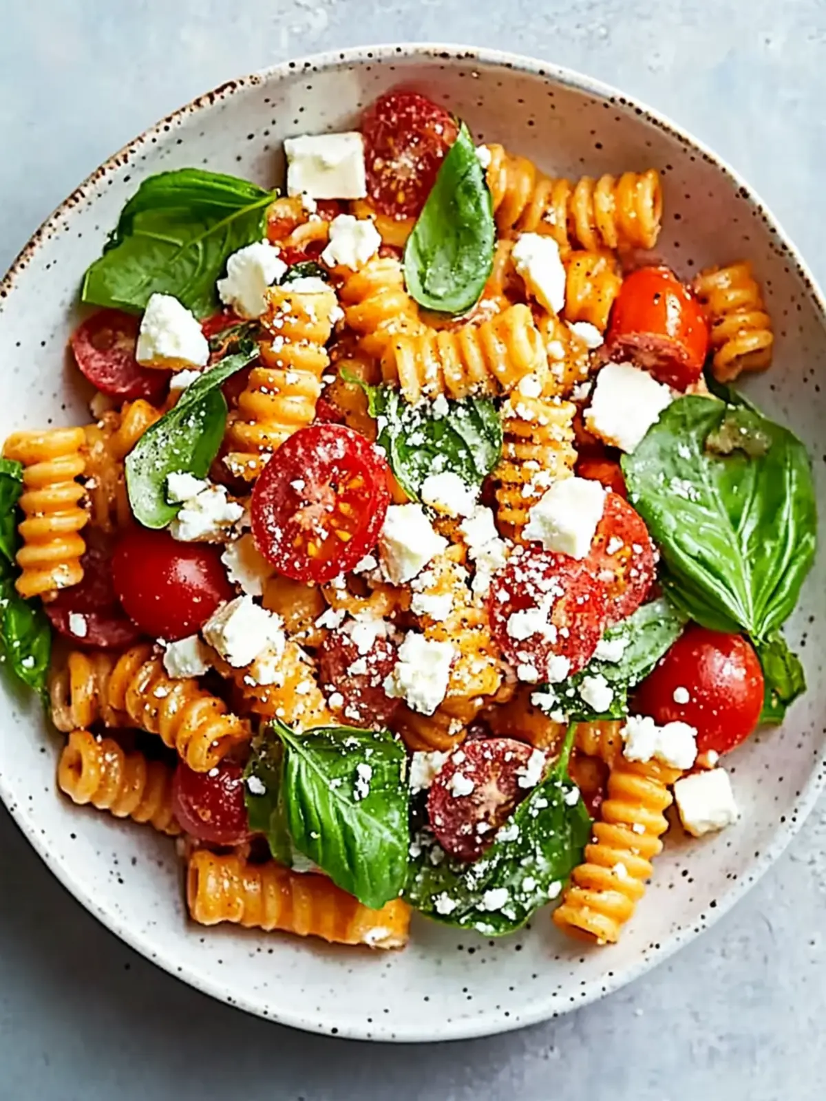 Creamy Pasta Salad with Tomato Dressing and Feta Bliss 3 Pasta salad with tomato dressing and feta