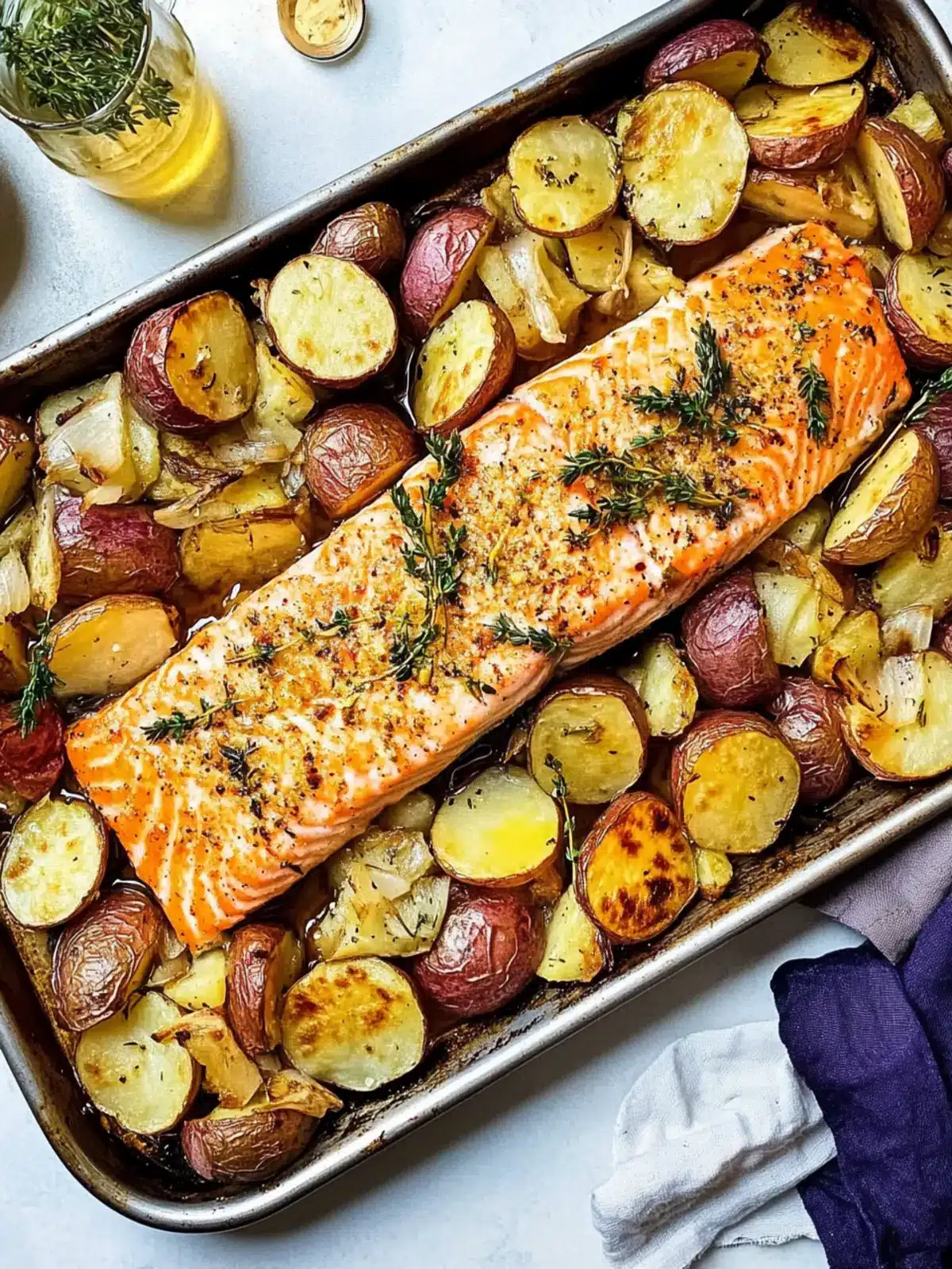 Sizzling Garlic Salmon with Sheet Pan Potatoes for a Cozy Dinner 2 Sizzling Garlic Salmon with Sheet Pan Potatoes