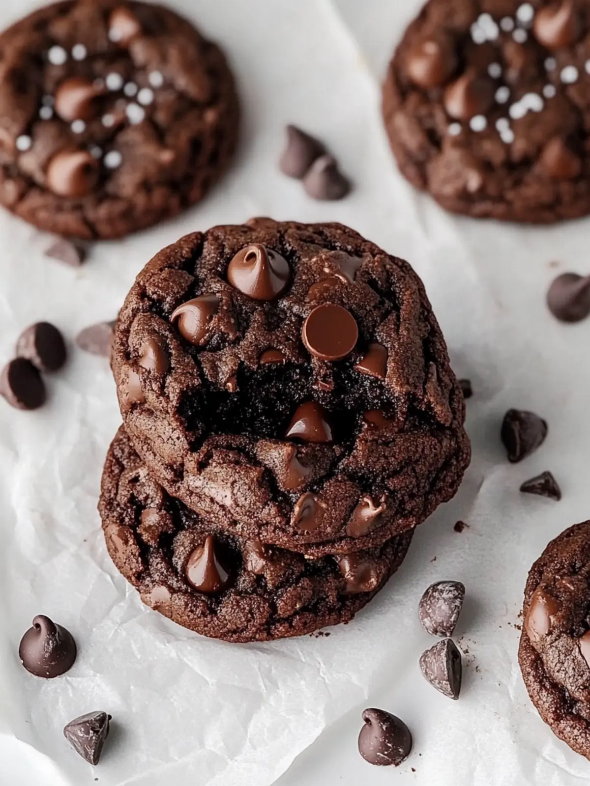 Ultimate Double Chocolate Chip Cookies: Quick & Fudgy Bliss 2 Double Chocolate Chip Cookies