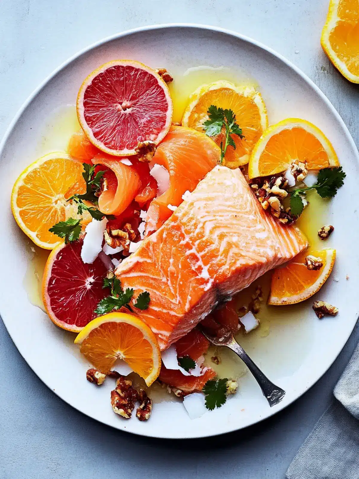 Roast Salmon With Citrus and Coconut-Chile Crunch Delight 4 Roast Salmon With Citrus and Coconut-Chile Crunch