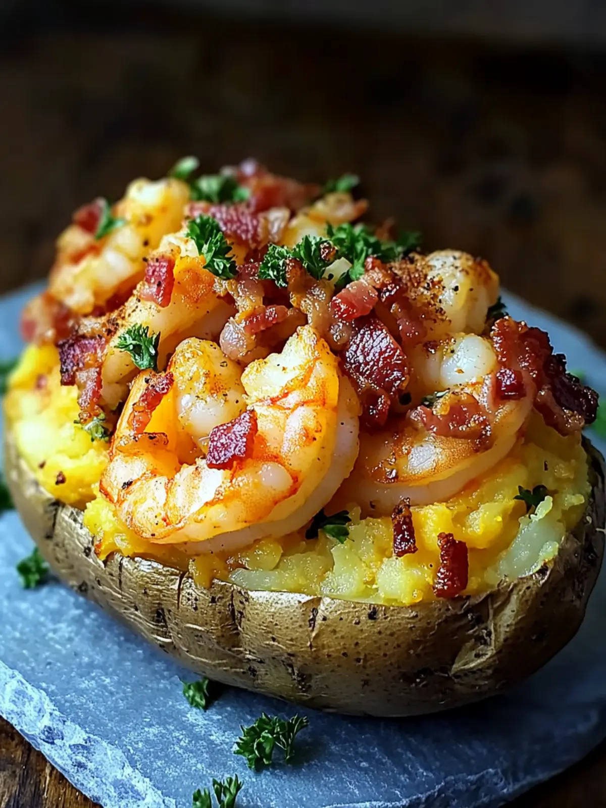 Shrimp & Bacon Loaded Baked Potato Recipe for Ultimate Comfort 2 Shrimp & Bacon Loaded Baked Potato Recipe