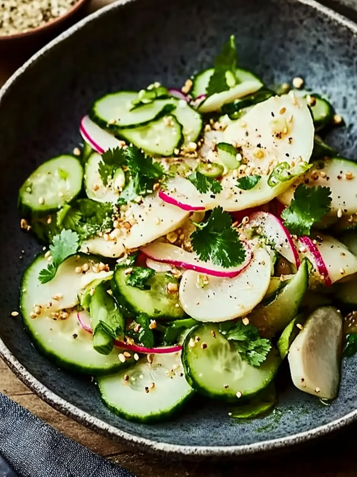 Bright and Crunchy Pickled Turnip, Cucumber and Ginger Salad 4 Pickled turnip, cucumber and ginger salad