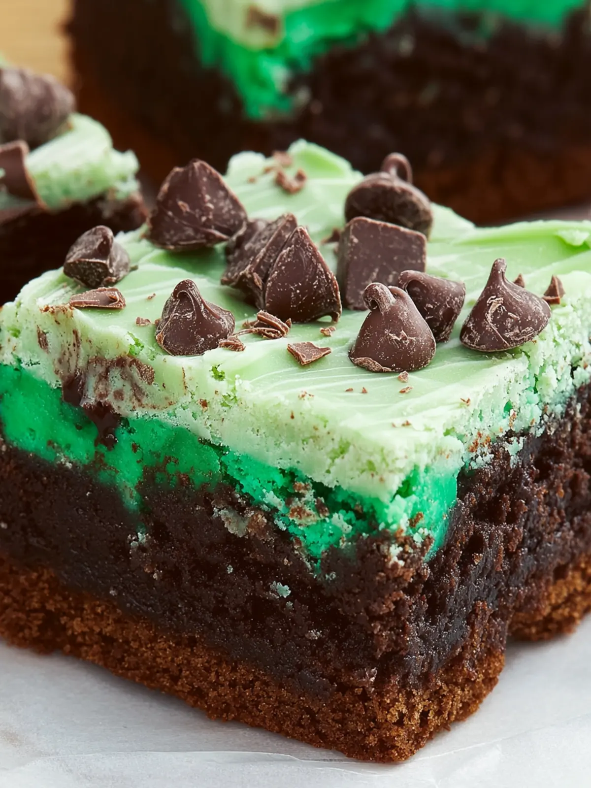 Mint Chocolate Chip Brownies with Creamy Cheesecake Twist 2 Mint Chocolate Chip Brownies