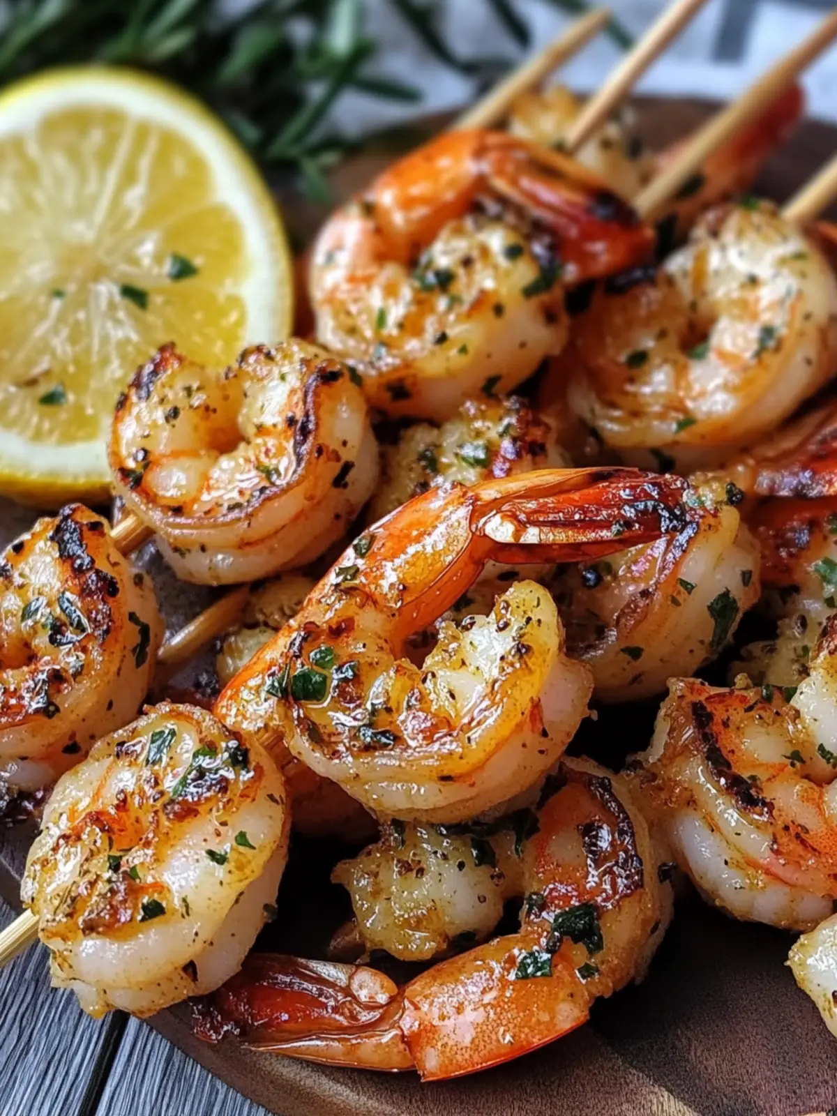 Zesty Lemon Garlic Marinade for Flavor-Packed Grilled Shrimp Skewers 2 Grilled Shrimp Skewers- Zesty Lemon Garlic Marinade