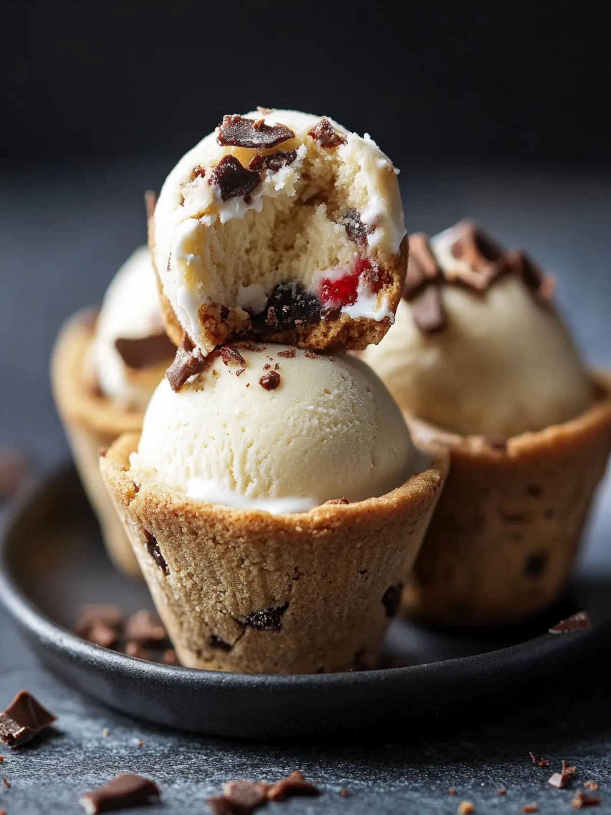 Indulge in Cookie Dough Cups with Vanilla Ice Cream for Valentine s Day 2 Cookie dough cups with vanilla ice cream- Valentine s Day desserts
