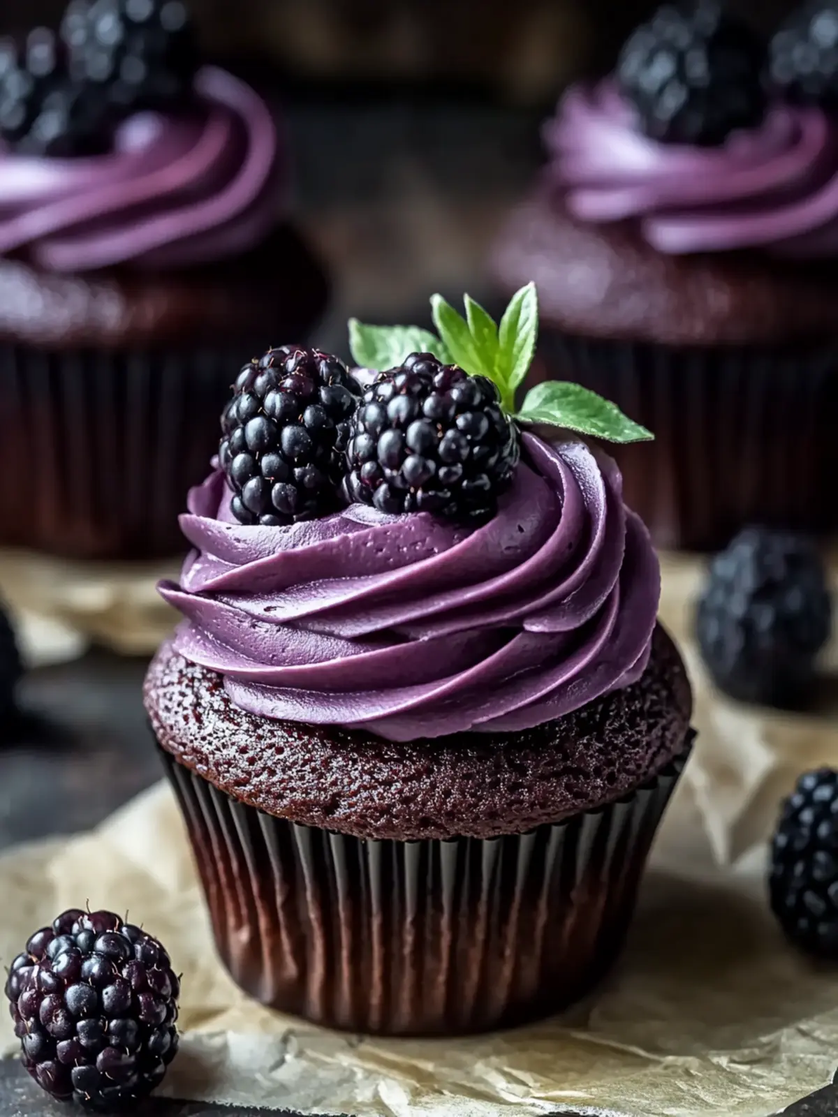 Rich & Fruity Dark Chocolate Blackberry Cupcakes You ll Love 4 Dark Chocolate Blackberry Cupcakes-Rich & Fruity