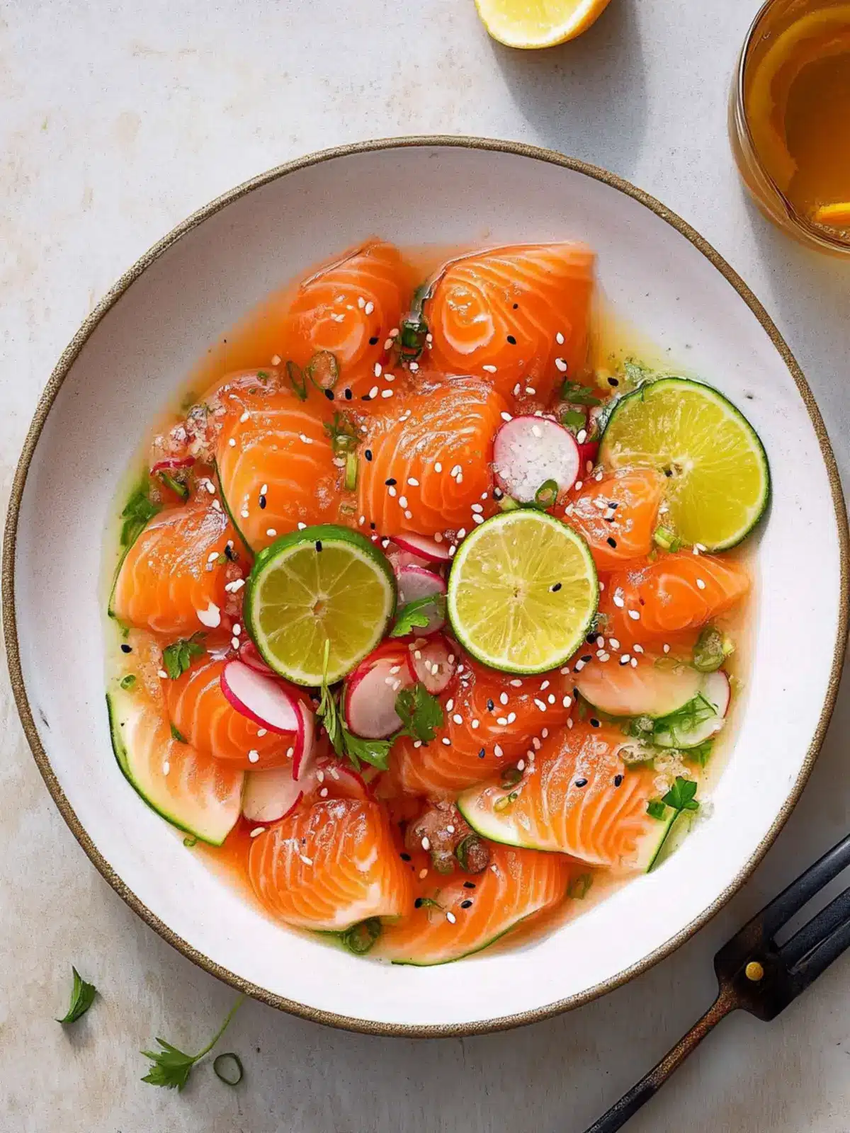 Salmon Crudo with Citrus Soy Dressing for Effortless Delights 2 Salmon Crudo with Citrus Soy Dressing
