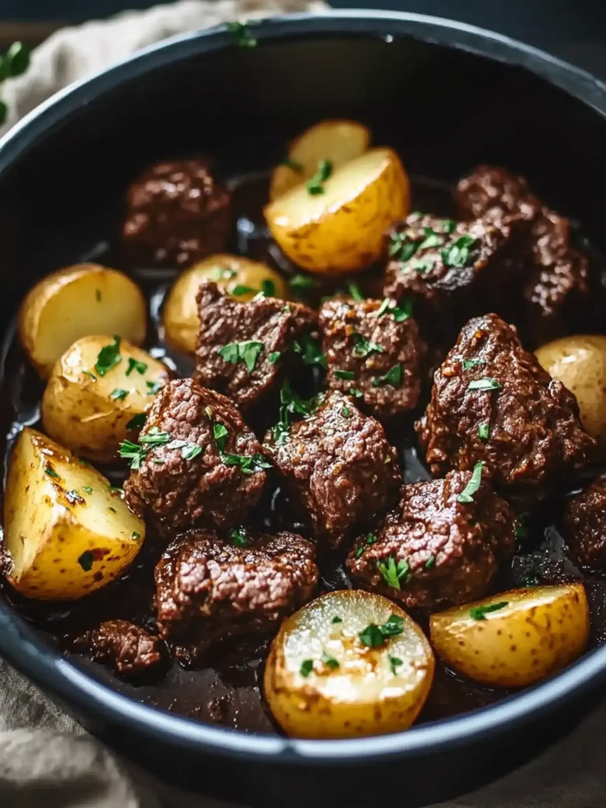 Slow Cooker Garlic Butter Beef Bites with Potatoes Bliss 4 Slow Cooker Garlic Butter Beef Bites with Potatoes