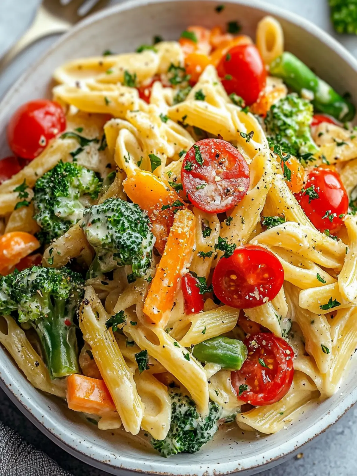 Vegan Pasta Primavera with Creamy Garlic Cashew Sauce Bliss 4 Vegan Pasta Primavera with Creamy Garlic Cashew Sauce