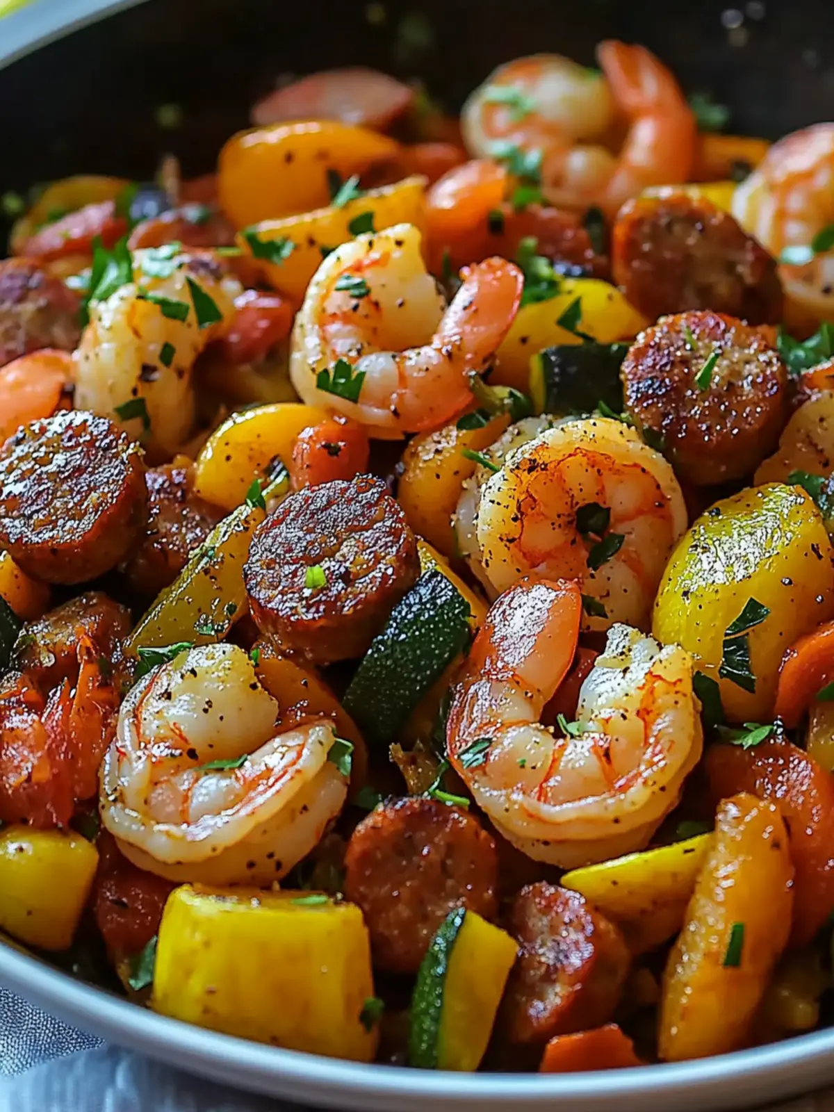 Sizzle Up a Flavorful Shrimp and Sausage Veggie Skillet Tonight 3 Flavorful Shrimp and Sausage Veggie Skillet