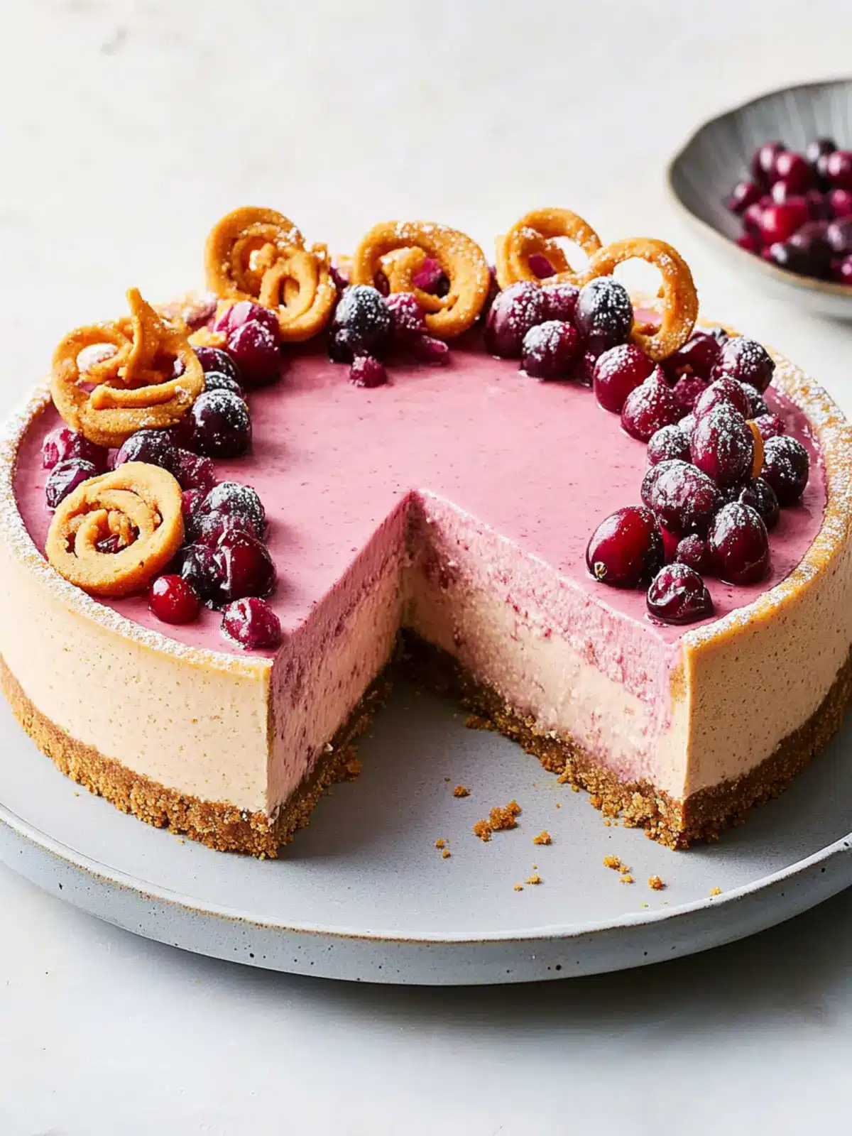 Decadent Cranberry-Cookie Butter Cheesecake You Must Try! 3 Cranberry-Cookie Butter Cheesecake