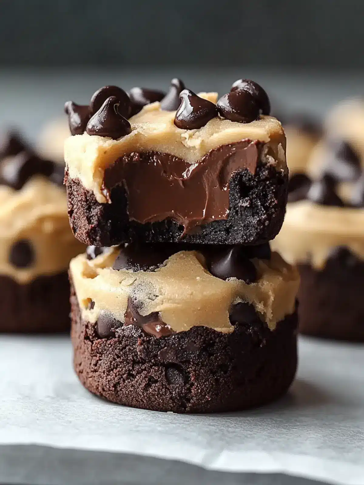 Chocolate Chip Cookie Dough Brownie Bites Your New Fave Treat 3 Chocolate Chip Cookie Dough Brownie Bites The Best 3-Layer Treat Ever