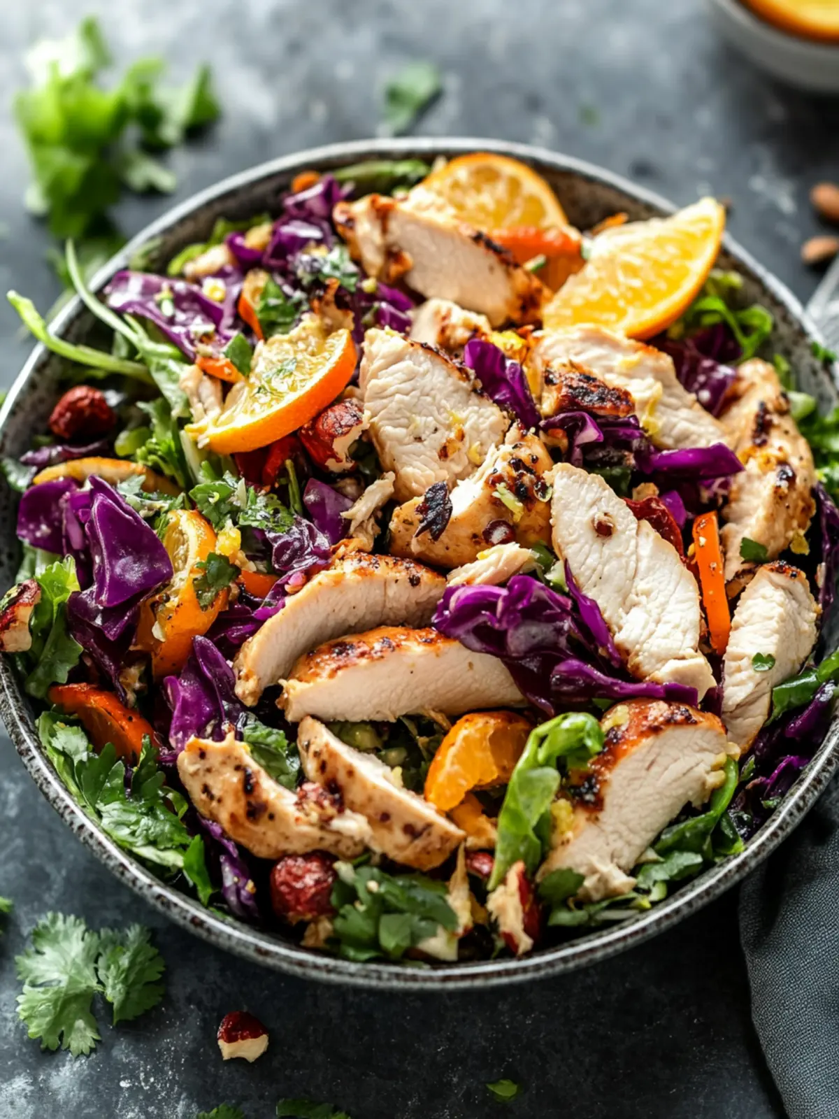 Zesty Chicken Salad with Crunchy Cabbage and Citrus Bliss Delight 2 Chicken Salad with Crunchy Cabbage and Citrus Bliss