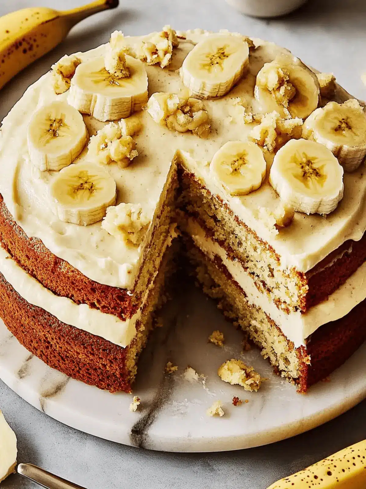 Moist Banana Cake with Cream Cheese Frosting Bliss 3 Banana Cake