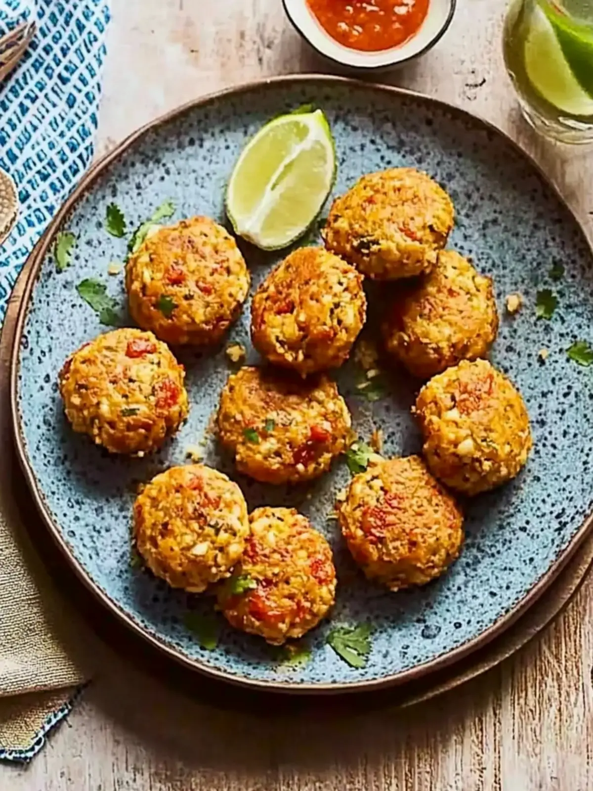 Crispy Mauritian Chilli Cakes (Gato Pima) with Tangy Chutney 2 Mauritian chilli cakes (gato pima) with tomato chilli chutney