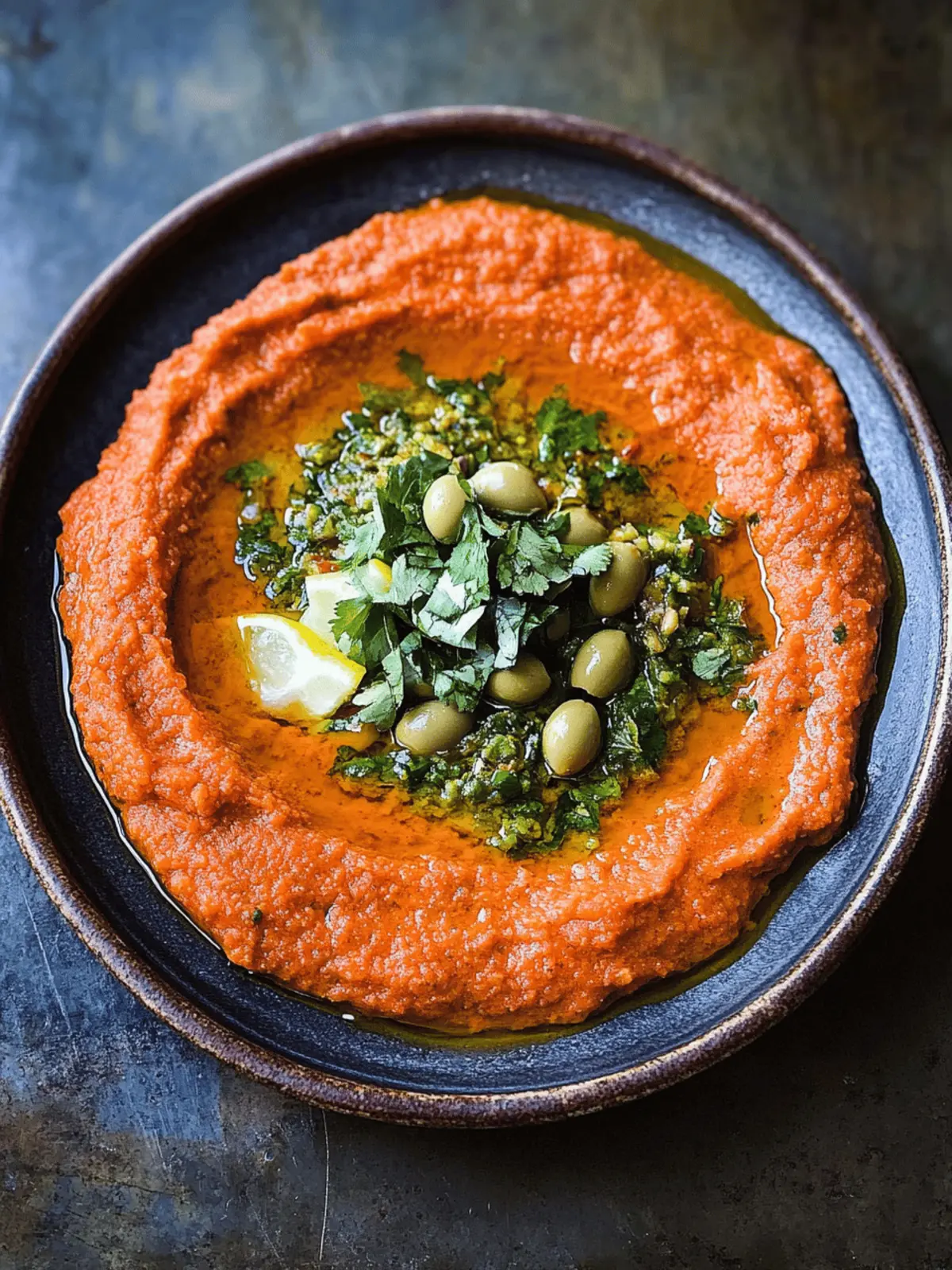 Irresistible Roast Red Pepper Dip with Zesty Lemon Salsa 3 Roast red pepper dip with lemon and olive salsa