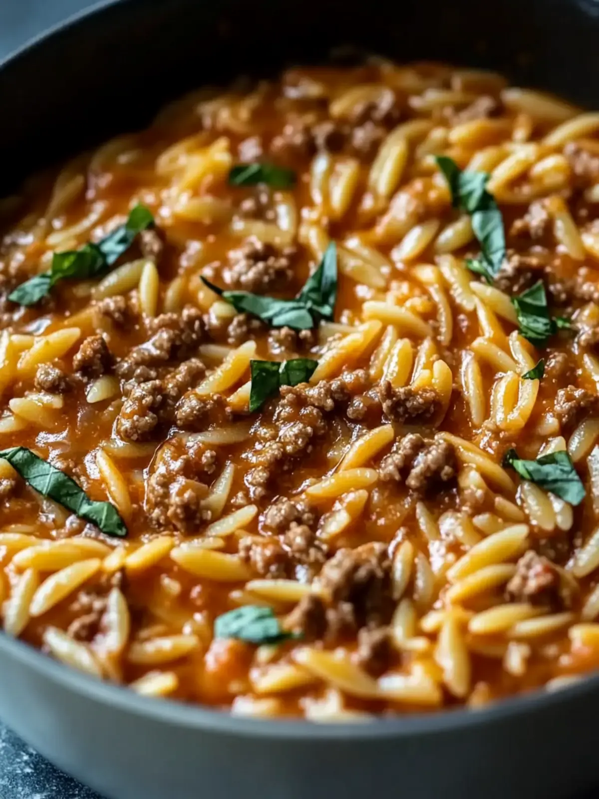 Ground Beef Orzo with Tomato Cream Sauce: A Cozy One-Pot Delight 4 Ground Beef Orzo with Tomato Cream Sauce
