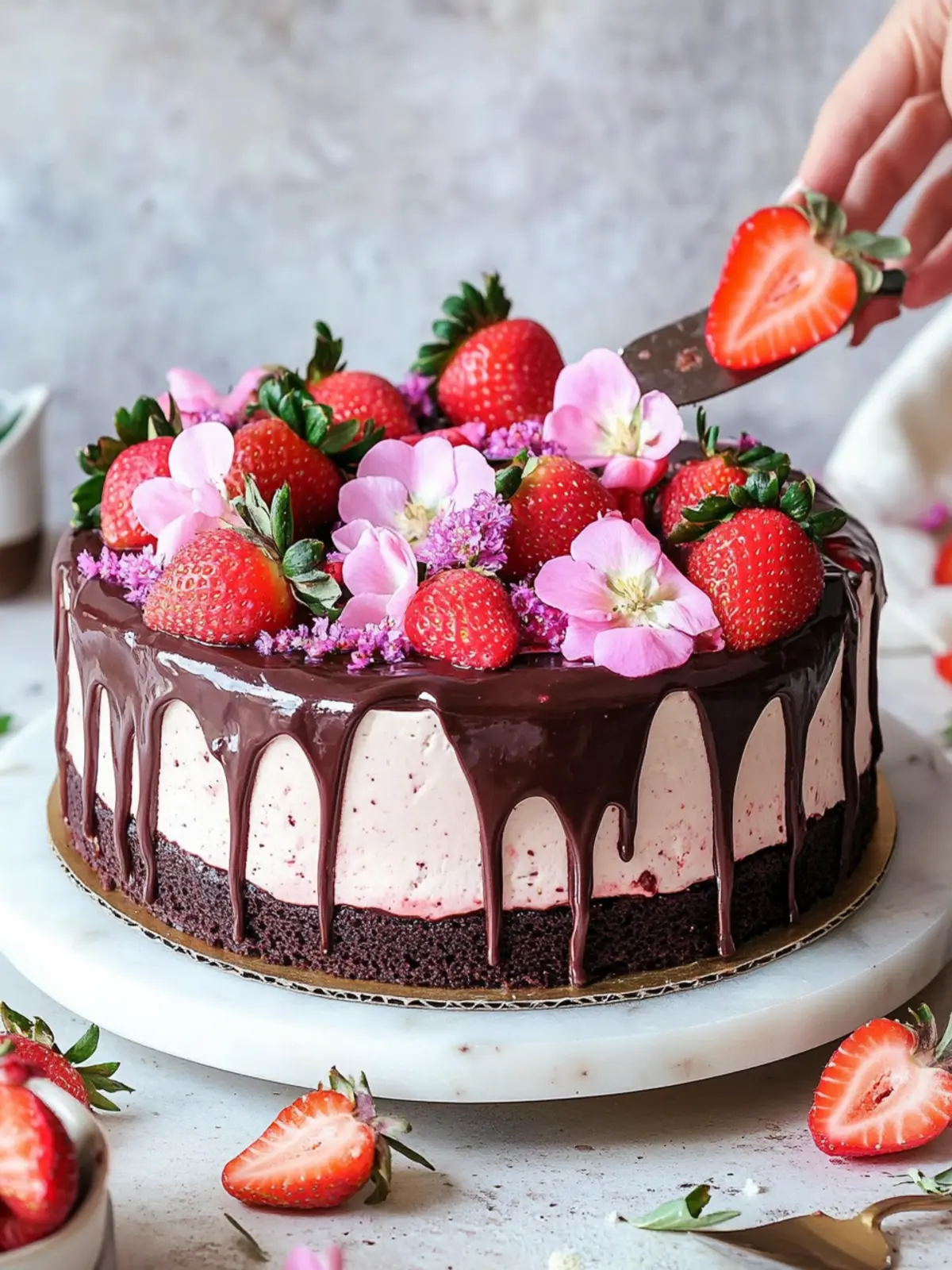 Strawberry Chocolate Yogurt Cake for Mother's Day Bliss 2 Strawberry chocolate yogurt cake for Mother's Day