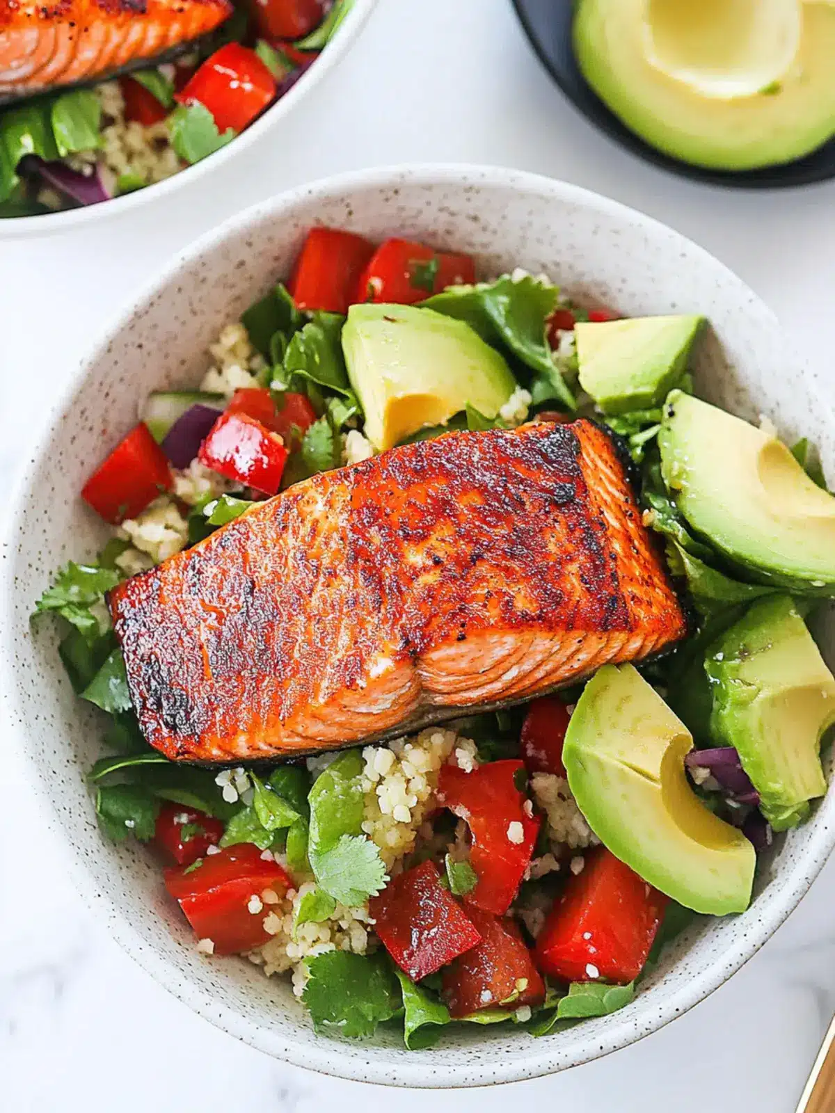 Grilled Honey Salmon with Avocado Salad for a Fresh Feast 4 Grilled honey salmon with avocado salad