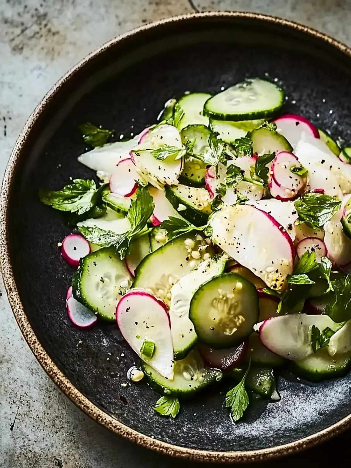 Bright and Crunchy Pickled Turnip, Cucumber and Ginger Salad 3 Pickled turnip, cucumber and ginger salad