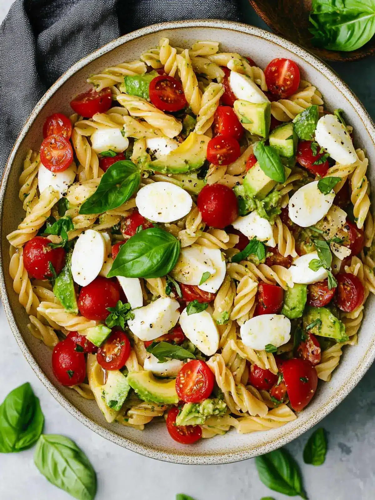 Caprese Pasta Salad with Avocado: A Fresh Summer Bliss 4 Caprese Pasta Salad (with Avocado)