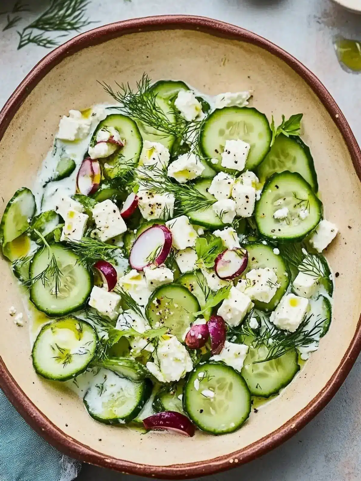 Ultimate Feta and Cucumber Salad with Dill Dressing Bliss 3 Feta and cucumber salad with dill dressing