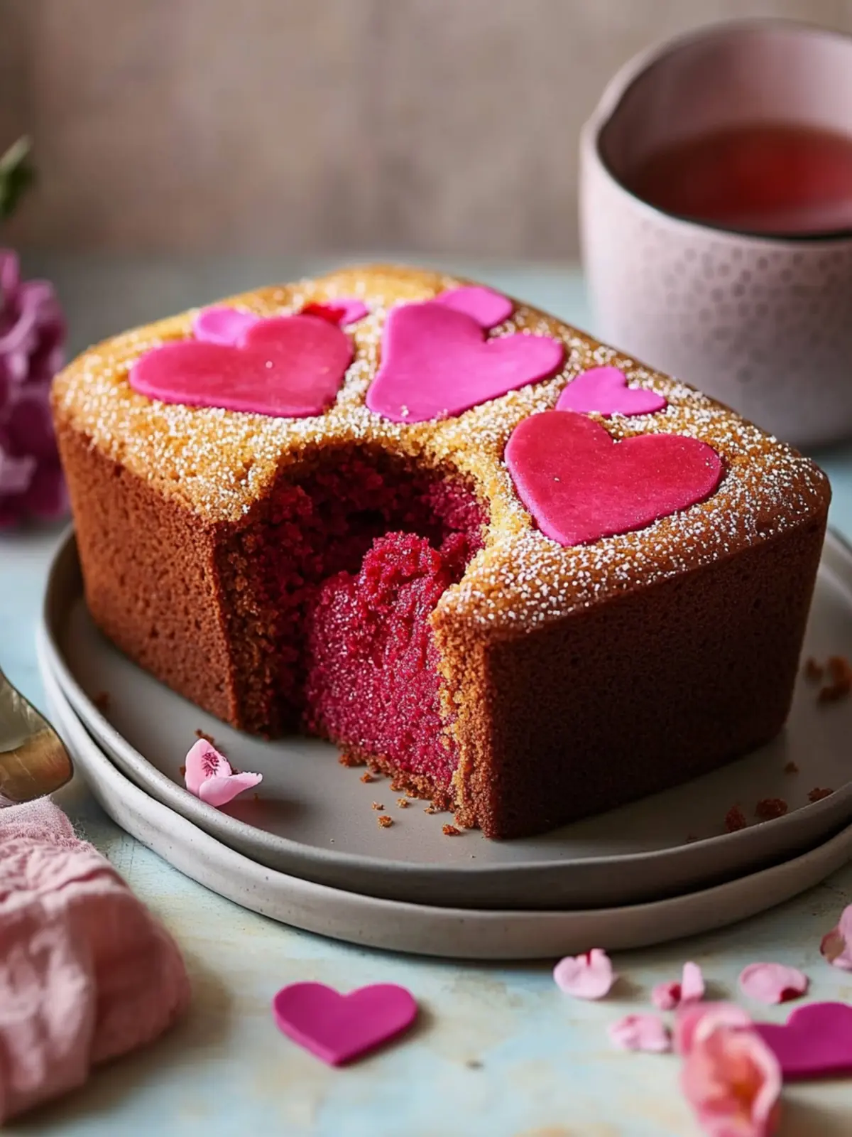Hidden Heart Loaf Cake Sweet Surprise for Valentine's Day 2 Hidden heart loaf cake- Heart-shaped desserts for Valentine's day