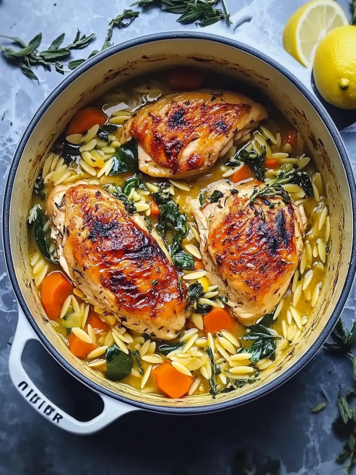 Chicken In A Pot with Lemon and Orzo: Cozy Comfort Awaits 3 Chicken In A Pot with Lemon and Orzo