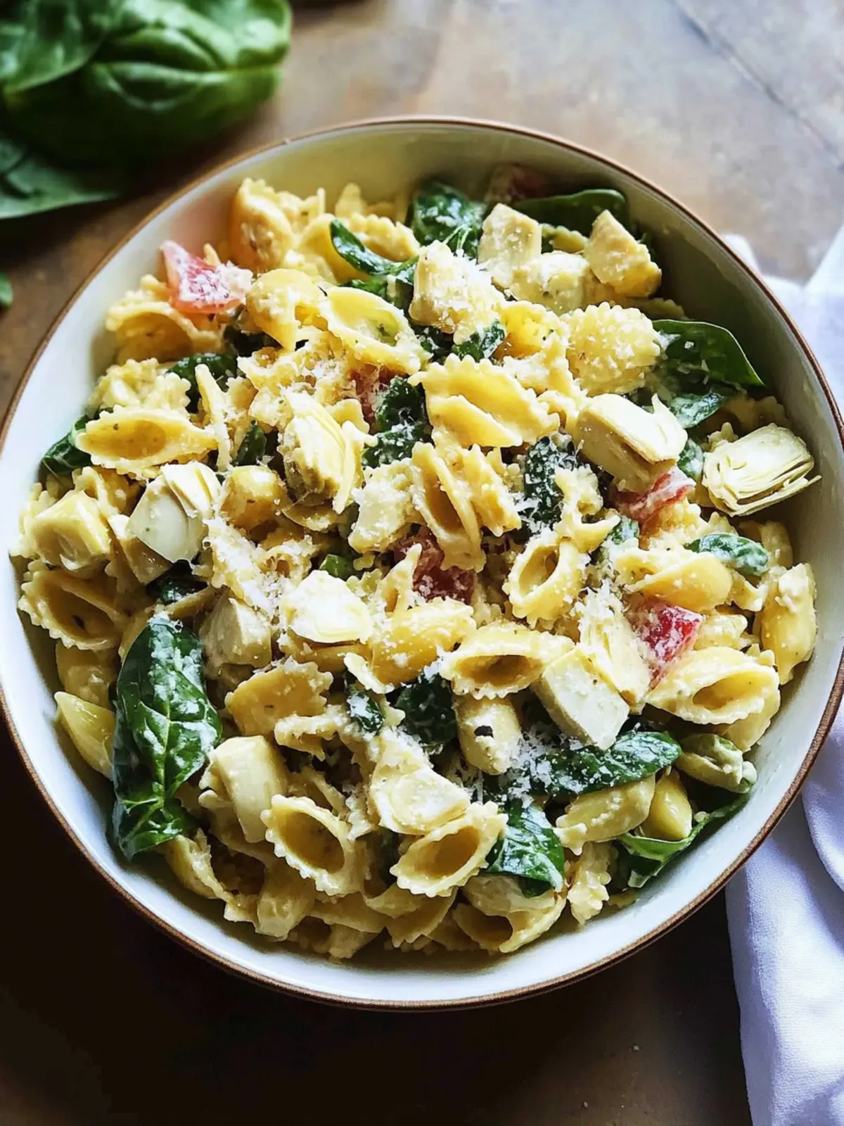 Spinach Artichoke Pasta Salad That Dances with Flavor 2 Spinach Artichoke Pasta Salad