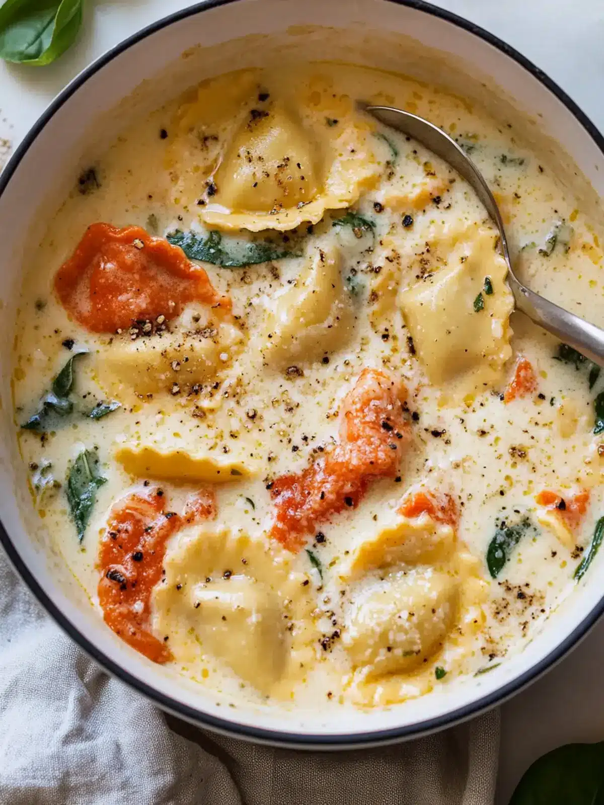 Creamy Tuscan Ravioli Soup: Pure Comfort in Every Spoonful 2 Creamy Tuscan Ravioli Soup : Comfort in Every Spoonful