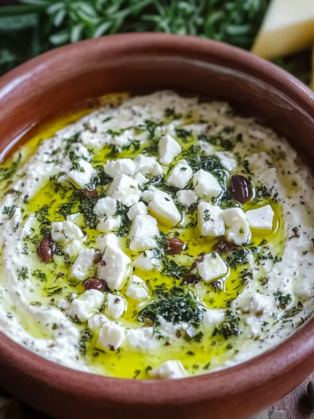 Creamy Herb and Feta Olive Oil Dip Recipe for Mediterranean Bliss 3 Creamy Herb and Feta Olive Oil Dip Recipe