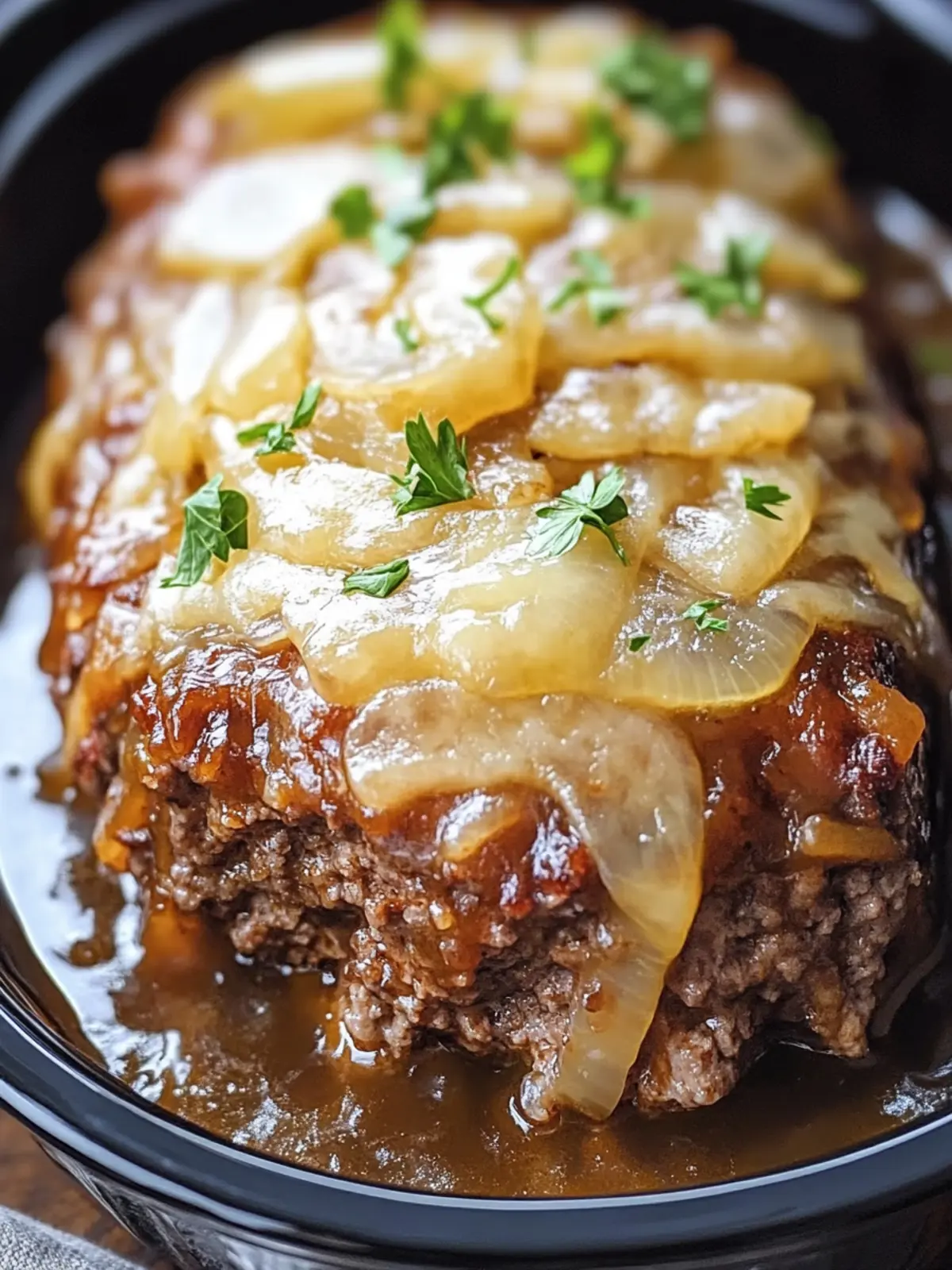 Crock Pot French Onion Meatloaf: Comfort Food Made Easy 4 Crock Pot French Onion Meatloaf