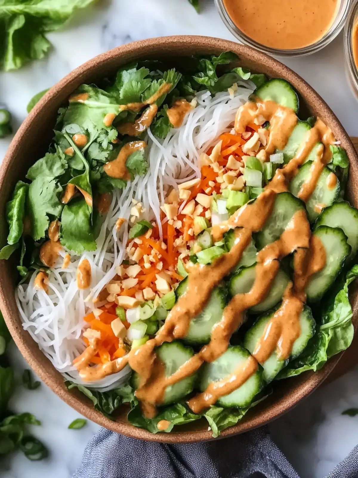 Delicious Spring Roll Salad with Peanut Sauce You ll Love 4 Spring Roll Salad with Peanut Sauce