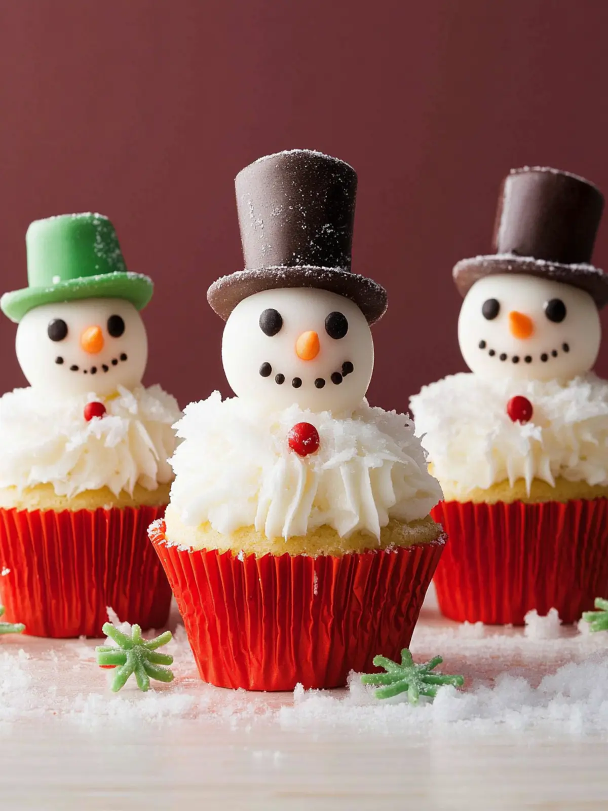 Merry Snowman Cupcakes That Everyone Will Love to Make 3 Snowman Cupcakes