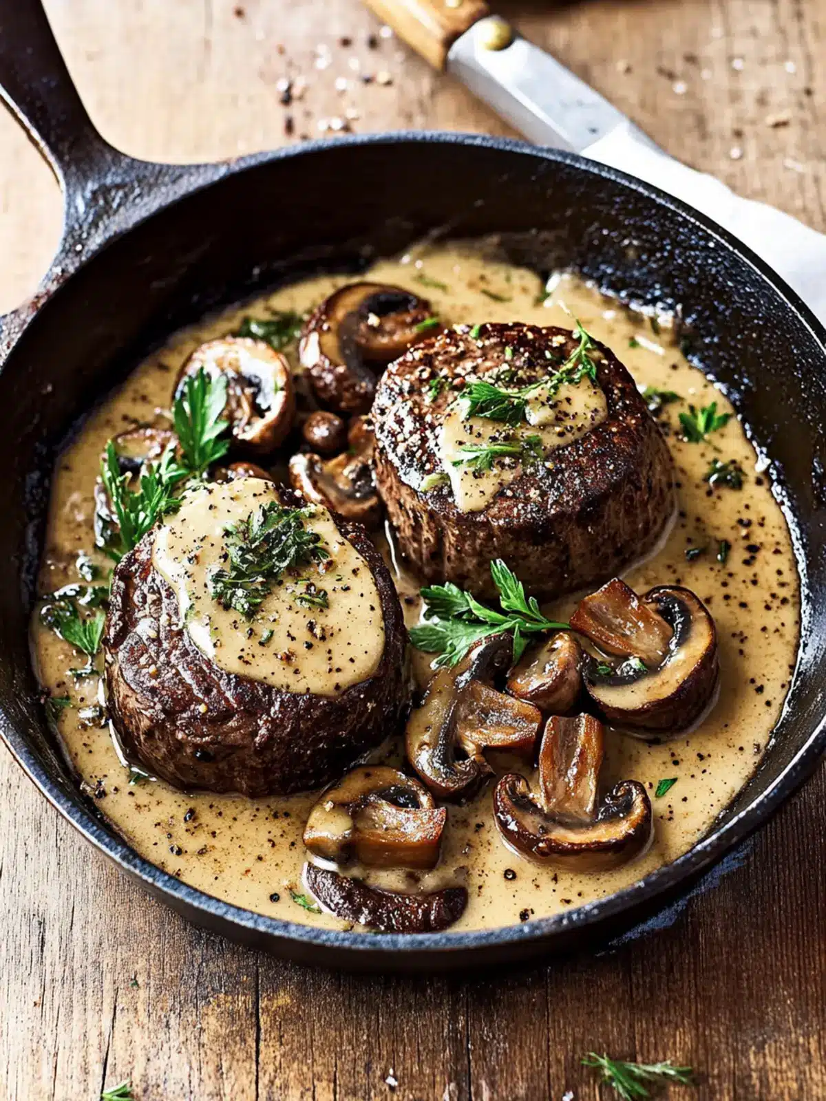 Filet Mignon with Mustard and Mushrooms for New Year Bliss 4 Filet Mignon with Mustard and Mushrooms- New Year dinner ideas