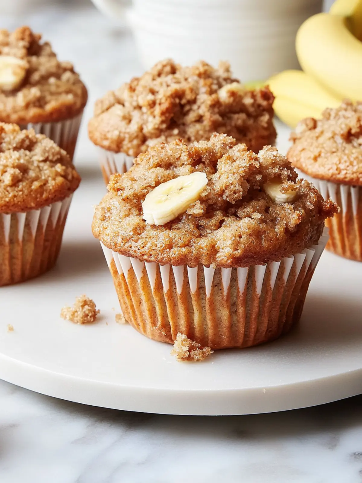 Irresistibly Soft Banana Muffins With Brown Sugar Streusel 3 Banana Muffins With Brown Sugar Streusel