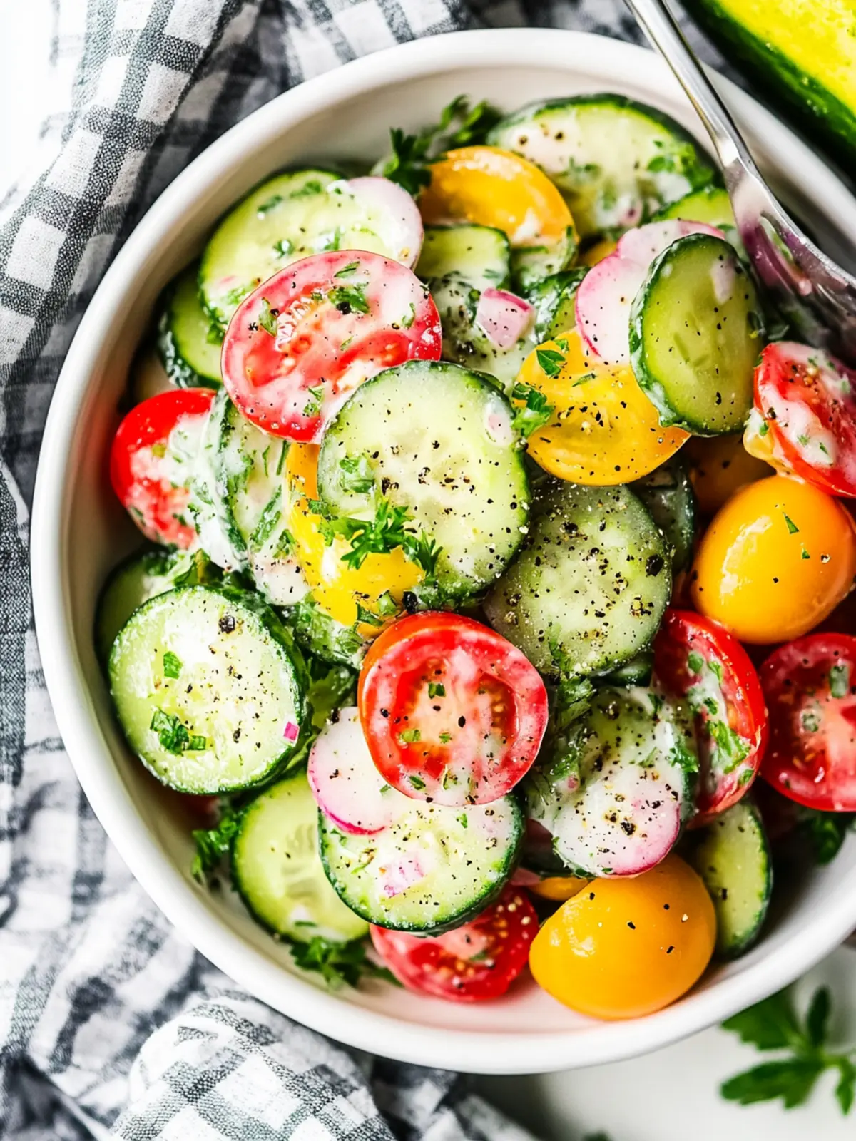 Refreshing Cucumber Tomato Salad with Two Delicious Dressings 4 Cucumber Tomato Salad