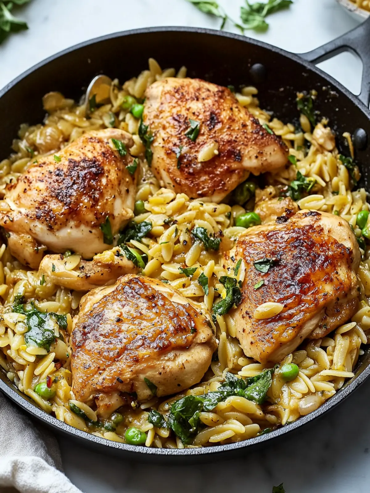 One-Skillet Chicken With Buttery Orzo for Cozy Weeknight Dinners 2 One-Skillet Chicken With Buttery Orzo