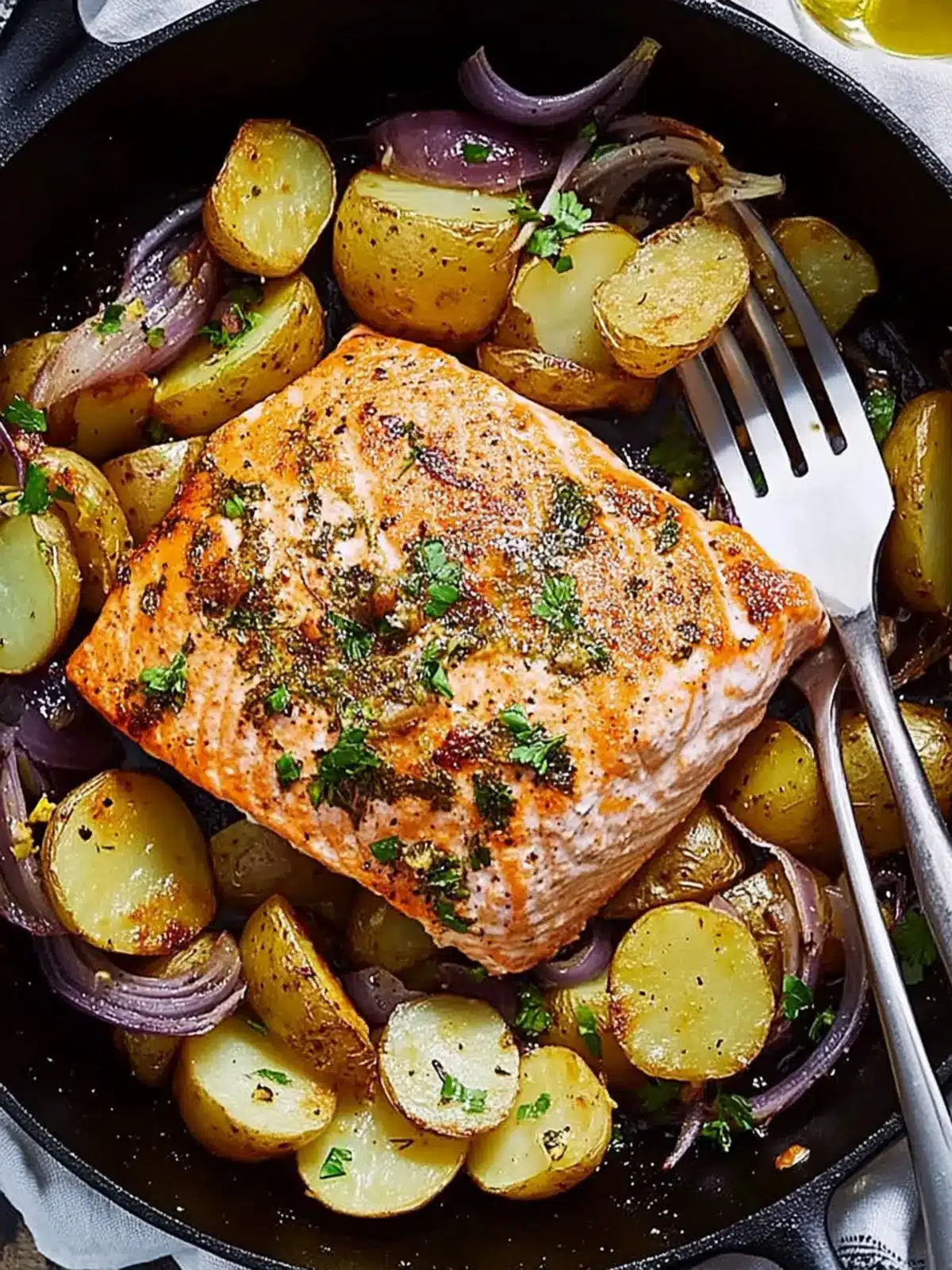 Savory Salmon & Potato Skillet: Easy Dinner Perfection 3 Salmon & Potato Skillet